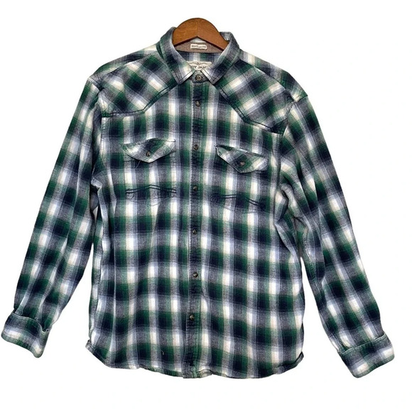 Cody James Regular Fit Pearl Snap Button Plaid Western Shirt Size Large - Picture 7 of 7